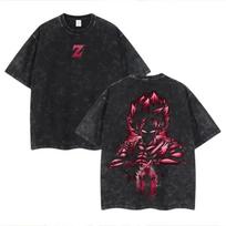 2026 New Dragon Ball Goku Saiyan Washed Men's and Women's Nostalgic T-shirt Cotton Family Matching Unisex Retro Anime Top Summer XXL