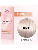 Wella tonuojantys plaukų dažai Wella Shinefinity Zero Lift Glaze Warm Chroma Gold Color 07/39, 60ml