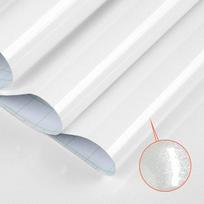 Glossy PVC Self-Adhesive Film - Pearl/Black Waterproof Vinyl for Wardrobe, Kitchen & Furniture - DIY Peel & Stick Wallpaper 55cm x 200cm
