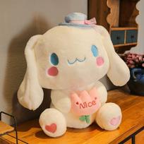 Cute lop-eared jade cinnamon dog plush toy girl sleeping pillow rag doll birthday gift 35cm beige