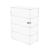Acrylic Display Case 4-Tier Lockable Cabinet, Clear Showcase for Funko Pop Figures, Mini Cars, Collectibles Storage and Display gryna