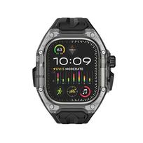 Suitable for Apple Watch series 10 46mm Ultra 49mm Modified Strap Transparent Case+TPU Band For iwatch 9 8 7 6 5 40mm 41mm 44 45 49mm gray