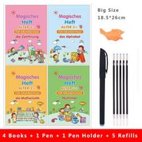 Big Size 18.5*26cm German Magic Practice Copybook Pen Preschools Kids Calligraphy Children Reusable Deutsch Writing Book green