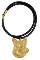 Cardigan Welsh Corgi - necklace with a dog in a gift box, gold-plated pendant for a dog lover, striking jewelry by Art-Dog black