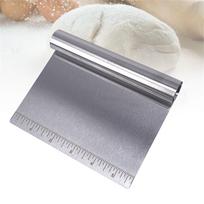 Stainless Steel Bench Scraper & Dough Cutter  Multi Function Kitchen Tool Scoop Scraper Best Pizza And Dough Cutter Set Of 2 One Size gray