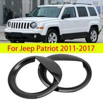 For Jeep Patriot 2011-2017 2Pcs ABS Front Bezels Light Headlight Trim Cover Decor Lamp Hoods Black Auto Car Styling Accessories yellow