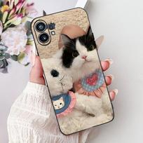 Phone Case 6.55  For Nothing Phone (1) One 1 A063 Soft Black Silicone Shockproof Back Cover For Nothing Phone1 Cartoon Funda New Nothing Phone 1