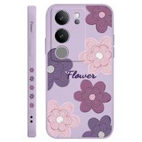 Mottled Flowers Phone Case For VIVO V50 V40 V30 V29 V29E V27 V27E V25 V25E V23 V23E V21 V20 Y20 Y12 Y21 Y22 Y50 Y35 Y76 Pro 4G 5 Y76 5G gray