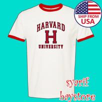 Harvard University Men#039;s Ringer Red Size S to 3XL Unisex T-Shirt XXXL white