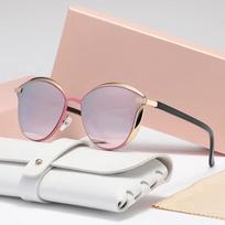 Stylish Polarized Sunglasses For Women Luxury Design Ladies Elegant Sun Glasses UV400 Protection Fashion Cat Eye Eyewear violetinė