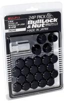 Bull Lock Type M12 x Black Part Number 0624B KYO-EI (Kyoei Sangyo) [Bag 21HEX] P1.5 24-Pack (20 Nuts/4 Locks) juoda