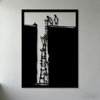 1pc 2D Flat Ladder Climbing Figures Metal Wall Art Modern Two Dimensional Sculpture for Living Room Bedroom Office Decor 30cm-11.81inch juoda