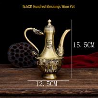 Brass Dragon & Phoenix Wine Pot - Elegant Home & Office Decor Teapot