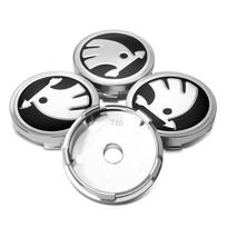 KOXI8 4PCS 60mm Wheel Center Hub Caps Car Styling Rim Cover Badge Emblem for Skoda Octavia Fabia Rapid Superb Kodiaq Scala Karoq VRS gray