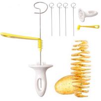 Tornado Potato Slicer with 4 Stainless Steel Sticks Manual Twisted Potato Slicer Reusable Potato Twister Kitchen Accessories China Mainland beige