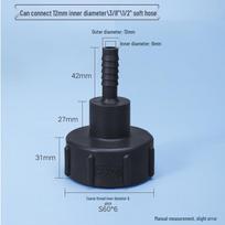 IBC Tank 1  Plastic Connector with 1/2  Hose Adapter for Square Chemical or Urea Barrels 12mm OD 75g
