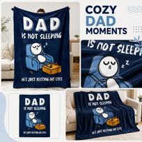 Flannel Throw Blanket with Dad Is Not Sleeping He Is Just Resting His Eyes Lettering Soft Lightweight Cozy Fleece Blanket for Sofa Bed Chair Couch one size balta