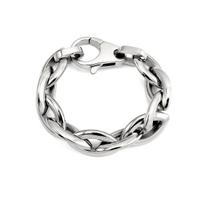 Auksinė stambi pagrindinė grandinėlė Stambi grandinėlė su jungtimi Toggle grandinėlė 18K nerūdijančio plieno chokeris Croissant karoliai gray
