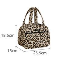 Lunch Box Bag Large Capacity Portable Handheld Insulated Bag For Commuting And School Meals Beige Leopard beige