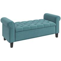 Bench in Vintage Design, Bench with Storage, Velvet Look, Green 126 x 48.5 x 57 cm žalia