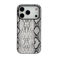 Snake Print High-Quality iPhone 11 Carbon Fiber Case & Leopard Skin Sticker iP14 Promax gray
