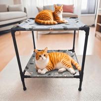 Moisture-Proof Elevated Pet Bed Removable Cat Sleeping Bed Pets Furniture Pet Cot Bed  Indoor Use žalia