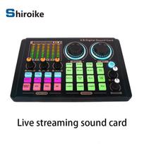 Live Sound Card Audio Mixer With Interface DJ Mixer Effects Voice Changer Bluetooth-compatible Mixer For Live Streaming Singing