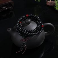 Bead Men Women Meditation Wood Buddhist Buddha Prayer Bead Bangle Natural Sandalwood Bracelet Style A black