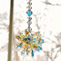 1PC Sparkling Glass Suncatcher Crystal Star Hanging Ornament for Window & Office Decor - Ideal Anniversary Gift for Her/Him beige