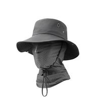 Breathable Full Face Mask Quick Dry Fishing Cap Sunscreen Cap Fisherman Hat  Summer Outdoor tamsiai pilka spalva