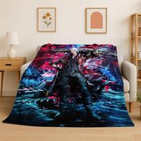 Game D-Devil May Cry DMC Gamer Flannel Blanket Soft Warm Throw Blanket for Bedroom Living Room Bed Travel Camping Picnic Gift Size: 75*100cm, Weight: 230 GSM