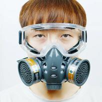 Dažymo Dujų Kaukė Respiratorius Rinkinys Dvigubi Anglies Filtrai Purškimas Chemijos Pramonė Pesticidai Apsauginiai Akiniai Apsauginės Kaukės