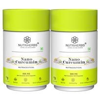 NUTRIHERBS Nano Curcumin 500mg Capsules | Immunity Booster for Men & Women | Joint Pain Relief & Digestion Support | Turmeric Curcumin for Better A