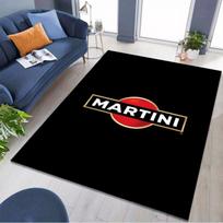 Martini Brand Logo Black Background Print Area Rug Bar Style Non‑Slip Rectangular Floor Mat Man Cave Gaming Room Living Bedroom Home Decor Rug 40x60cm( 15x23in ) gray