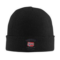 2026 Norway flag fjords mountains travel adventure Men Women Unisex Knitted Hat Beanie Pullover Cap Winter Thermal Warm Christma One Size black