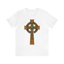 Celtic Cross T-Shirt - Irish Heritage Graphic Tee L white