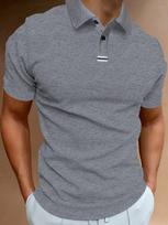 Casual essential! Short-sleeve polo shirt, comfy and versatile. S gray