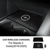 Belaidis automobilinis telefono įkroviklis, PVC laikiklis, 15W, skirtas Mazda 3 BP 2019 2020 2021 2022 2023 2024 2025 Mazda3 Axela One Size black