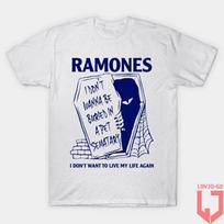 Ramones Pet Sematary Brain Drain Punk Rock Graphic T-Shirt S blue