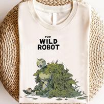 The Wild Robot Shirt, Sci-Fi Adventure Movie Graphic Tee, Robot Lover Gift, Futuristic Family Film Fan Shirt, Unisex Apparel XL white