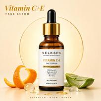 Premium Vitamin C + E Face Serum with Hyaluronic Acid Niacinamide & Aloe Vera Brightening Hydrating Glow Boosting Skin Care Serum for All Skin Typ white