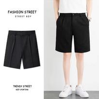 Suit shorts men's summer wear loose trend five-point pants pants straight Hong Kong style business casual pants tide S juoda