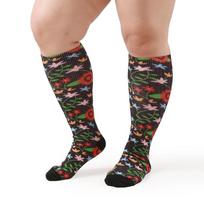 Cross-Border Diabetic Socks - Wide Opening for Women, Summer Calf Print, Large Size Large