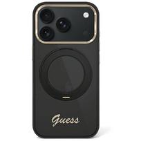 GUESS IML Ring Stand 360 Script Metal Logo MagSafe Case for iPhone 17 Pro / 18 Pro - Black