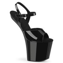 20cm Pole Dance High Heels Sexy Waterproof Platform Night Catwalk boots Peep Toe Plus Size Shoes 35 juoda