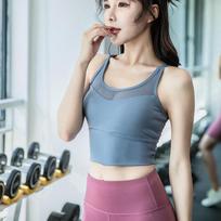 Women's High-Impact Shockproof Mesh Quick-Dry Sports Bra for Running, Fitness, and Yoga XXL gray