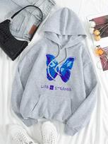 Life Is Strange Blue Butterfly Streetwear Men Women Hip Hop Streetwear Autumn Pullover Hoodie Fashion Fleece Couple Hoodies 3XL gray
