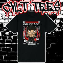 Bruce Lee The Way of the Dragon style Cartoon Black Tee ~ 100% Cotton Unisex T-Shirt XXXXL black