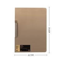 A4 Folder Student Test Paper Buggy Bag Writing Pad Office Supplies Bill Information Contract Clip Organize Fantastic Coffee Translucent-Single Pack