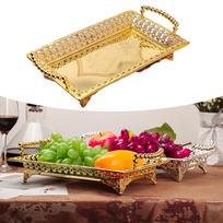 Vaisių lydinio indas lėkštė cukraus padėklai vestuvių krepšelis Gold 30x18cm